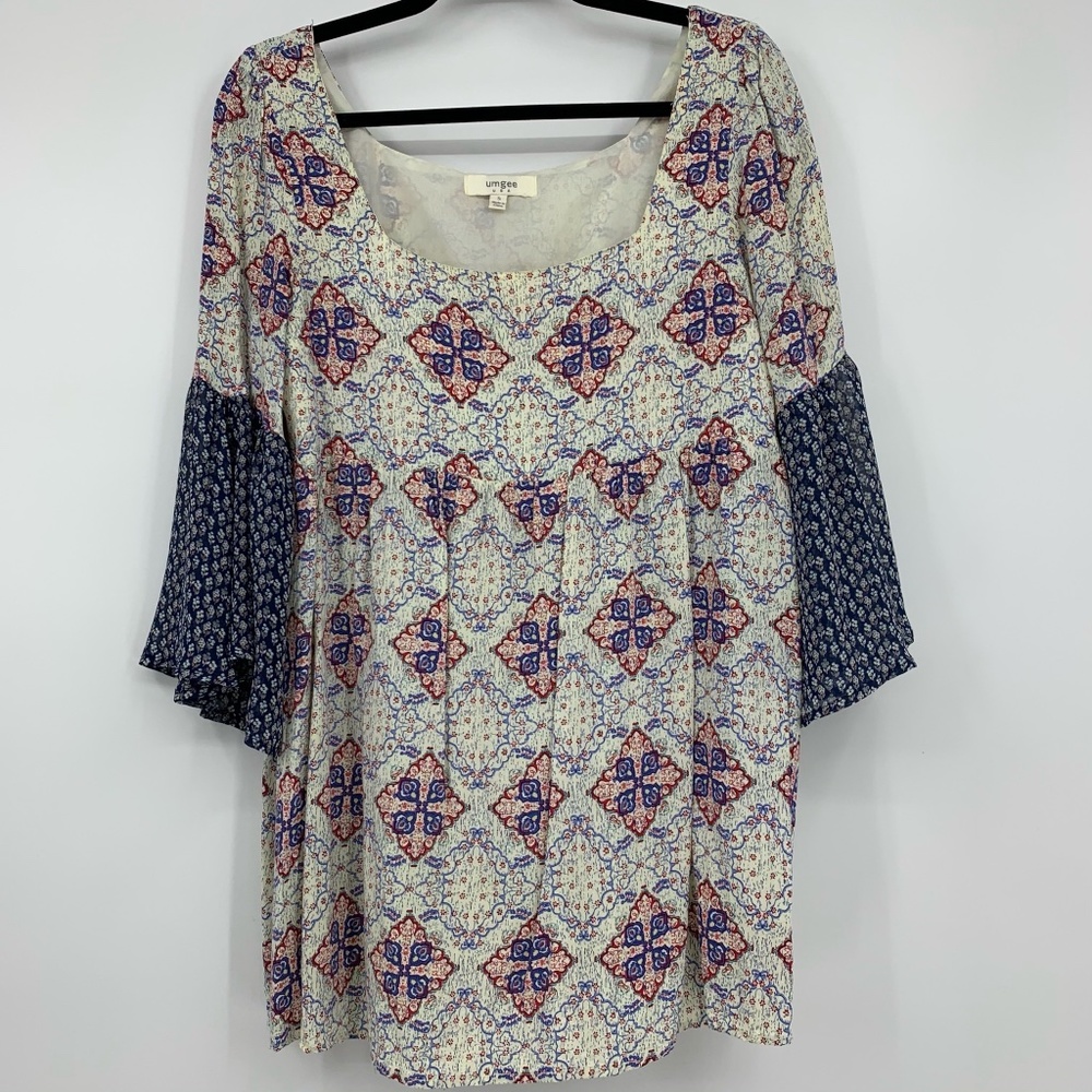 Umgee‎ womens small blouse square neck flutter